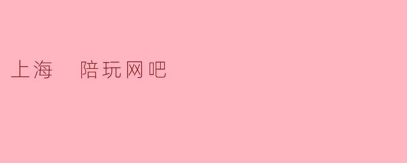 上海 陪玩网吧